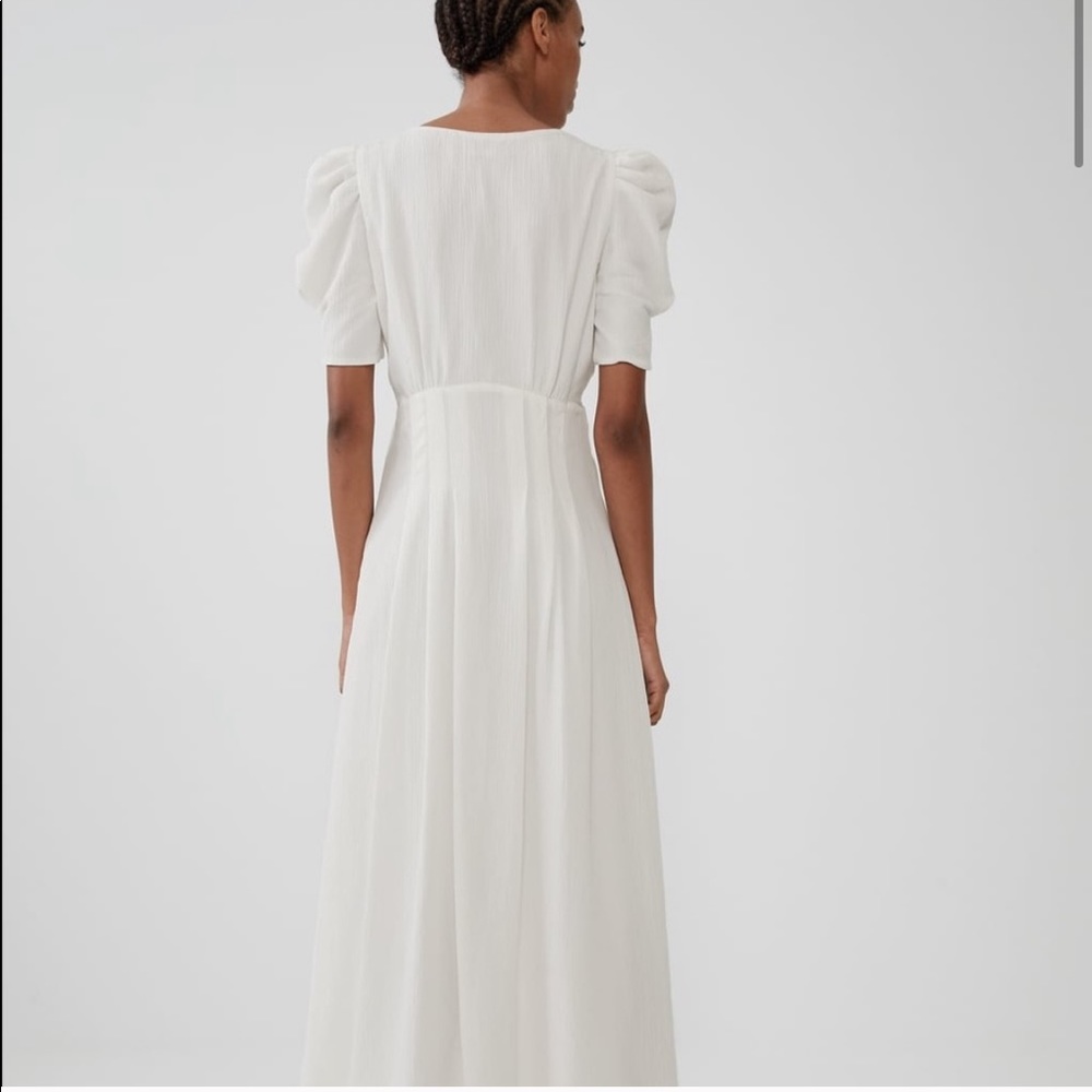 ❌SOLD❌ NWT Zara Textured Midi Dress White - Picture 4 of 9